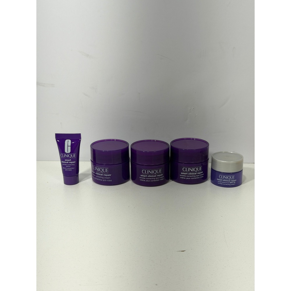 Clinique Smart Clinical Repair Skincare Set Serum Eye Cream SPF 30 Travel Sz 5pc